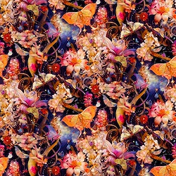 Pink - Flowers with Butterflies